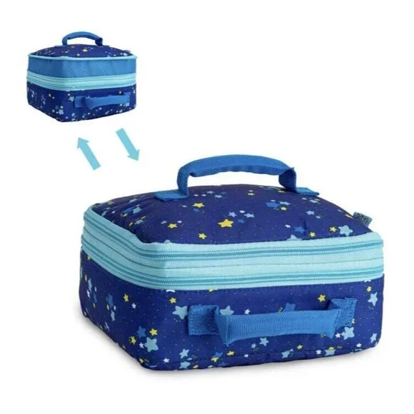 Tasty Insulated Expandable Insulated Lunch Box with Blue Stars - Picture 1 of 11